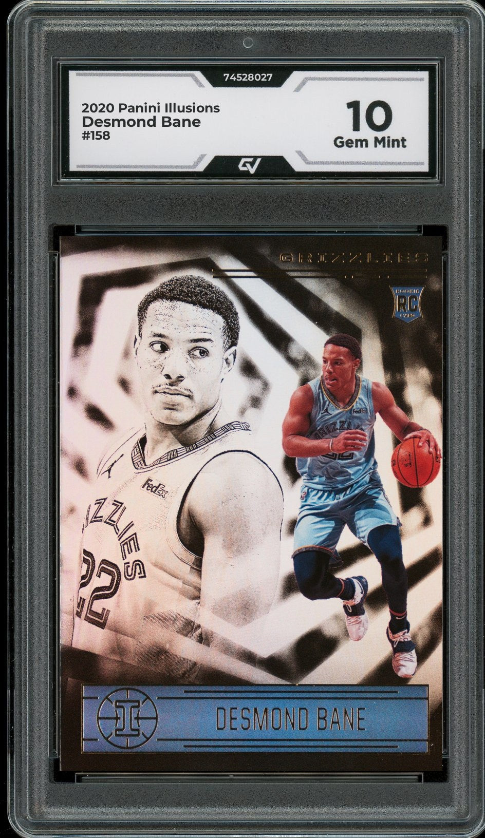 2020 Panini Illusions #158 Desmond Bane Rookie Card RC Graded 10 Gem Mint - Front