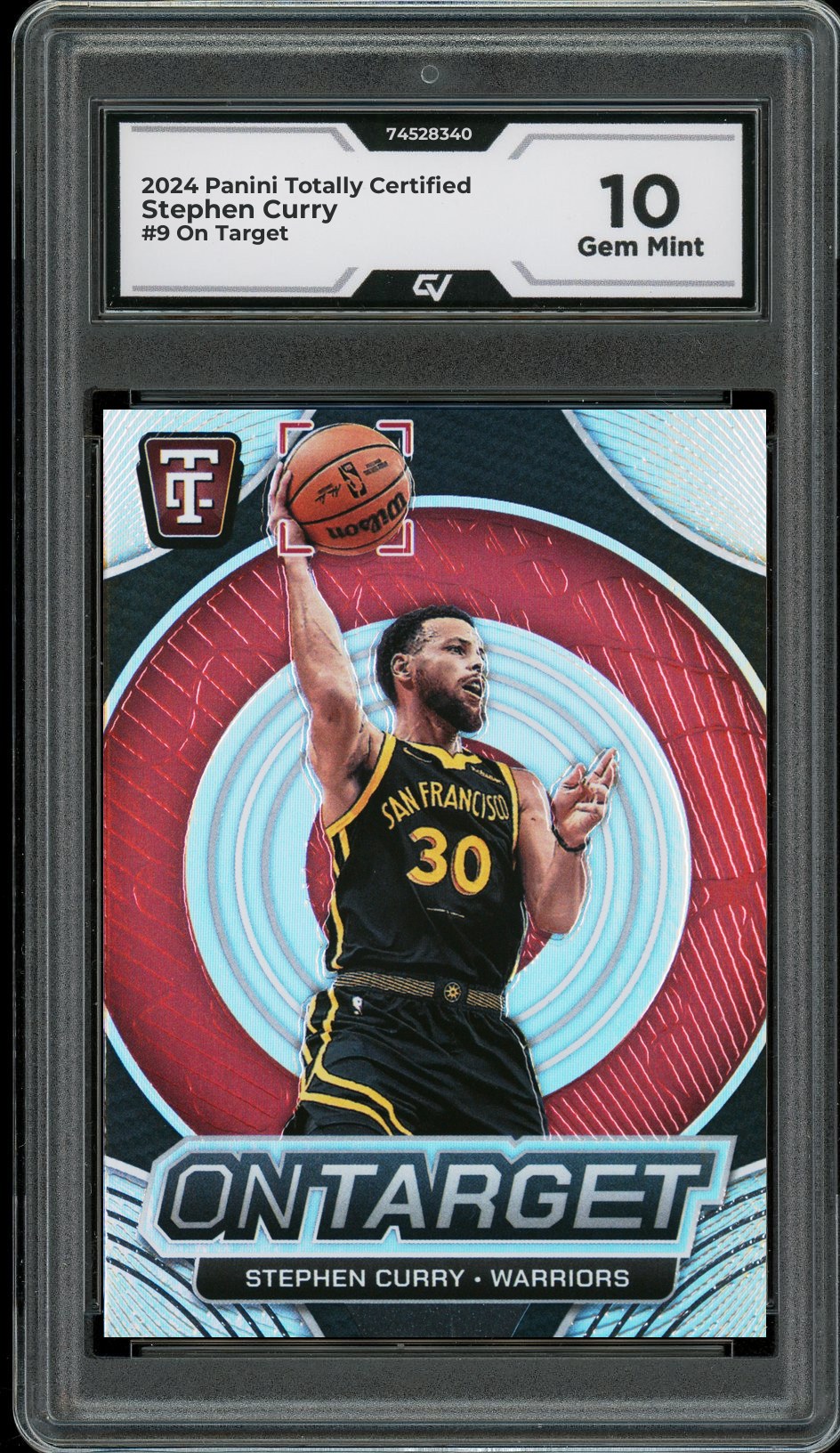 2024 Panini Totally Certified #9 Stephen Curry On Target Graded 10 Gem Mint - Front