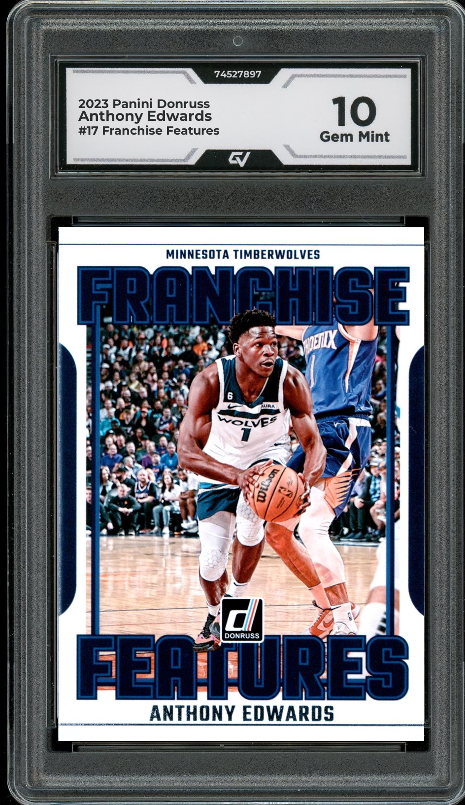 2023 Panini Donruss #17 Anthony Edwards Franchise Features Graded 10 Gem Mint - Front