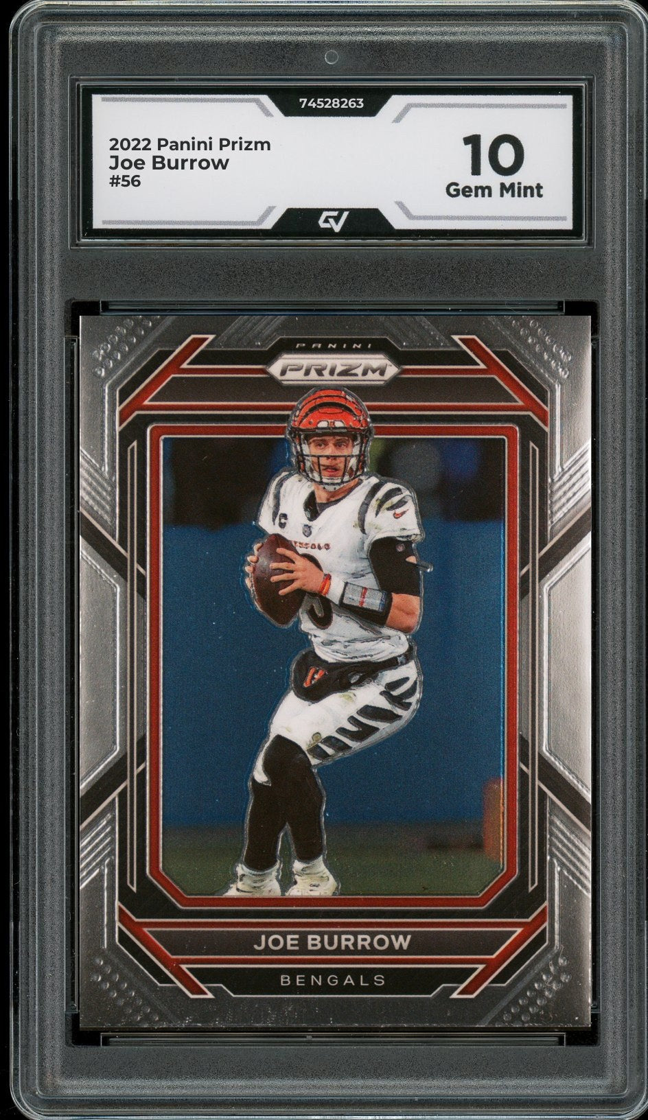 2022 Panini Prizm #56 Joe Burrow Graded 10 Gem Mint - Front