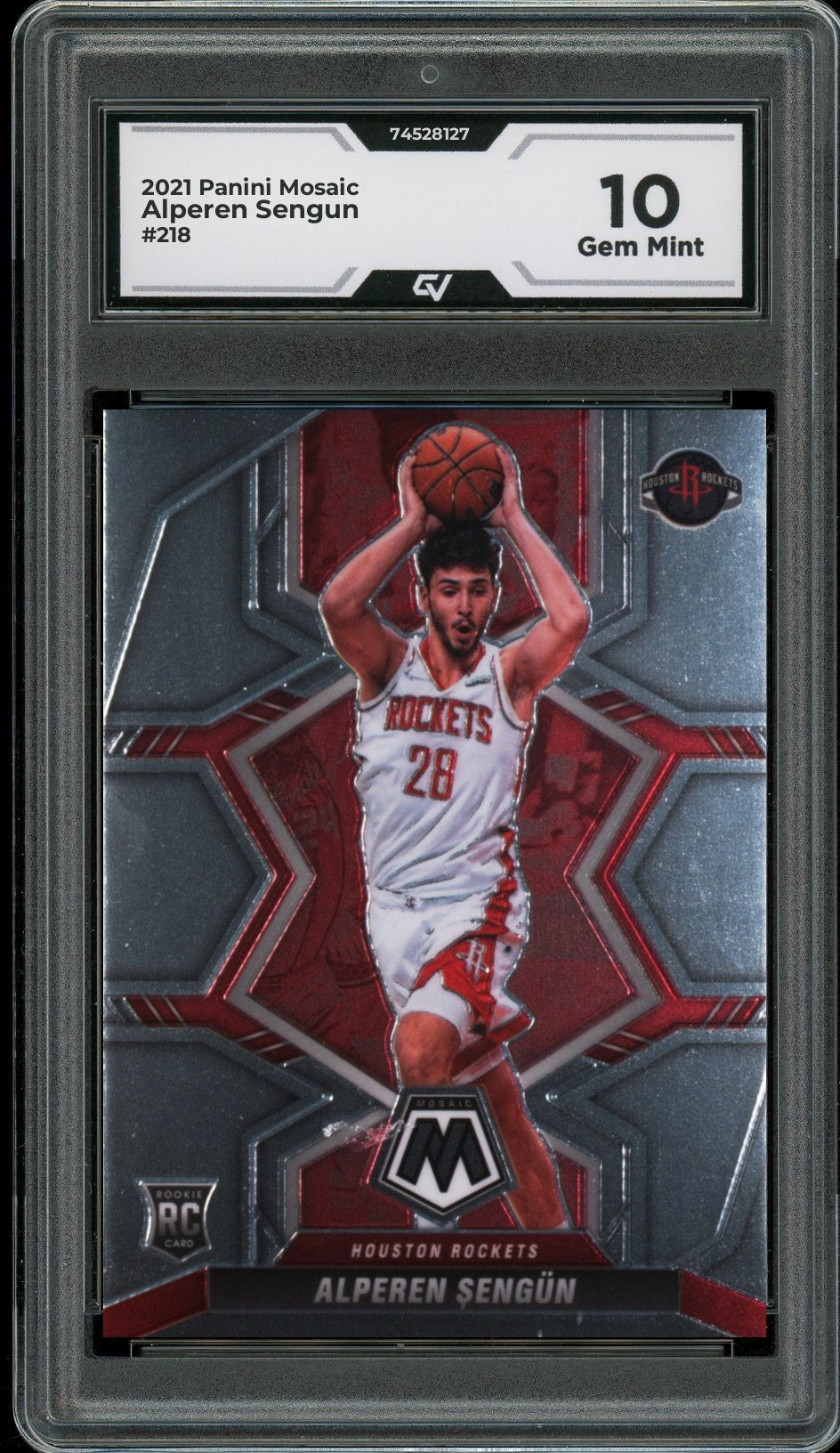 2021 Panini Mosaic #218 Alperen Sengun Rookie Card RC Graded 10 Gem Mint - Front