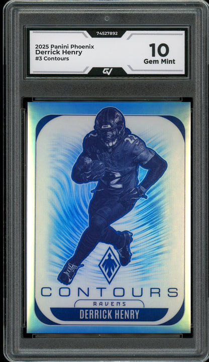 2025 Panini Phoenix #3 Derrick Henry Contours Graded 10 Gem Mint - Front