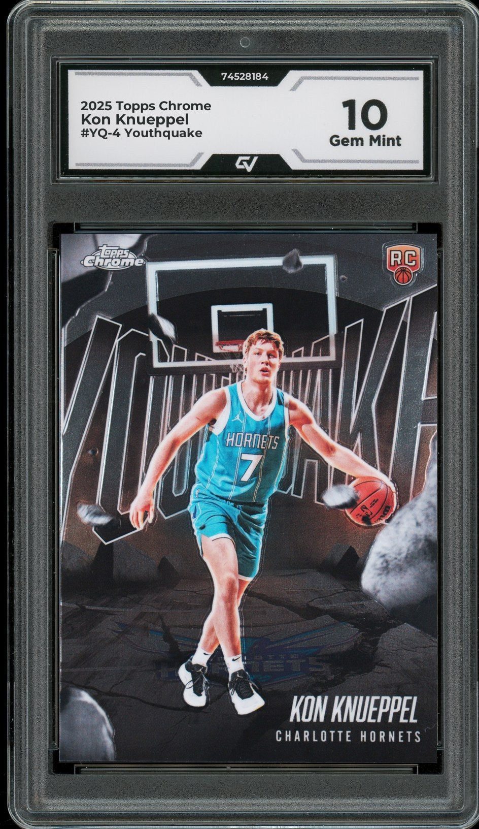 2025 Topps Chrome #YQ-4 Kon Knueppel Youthquake Rookie Card RC Graded 10 Gem Mint - Front