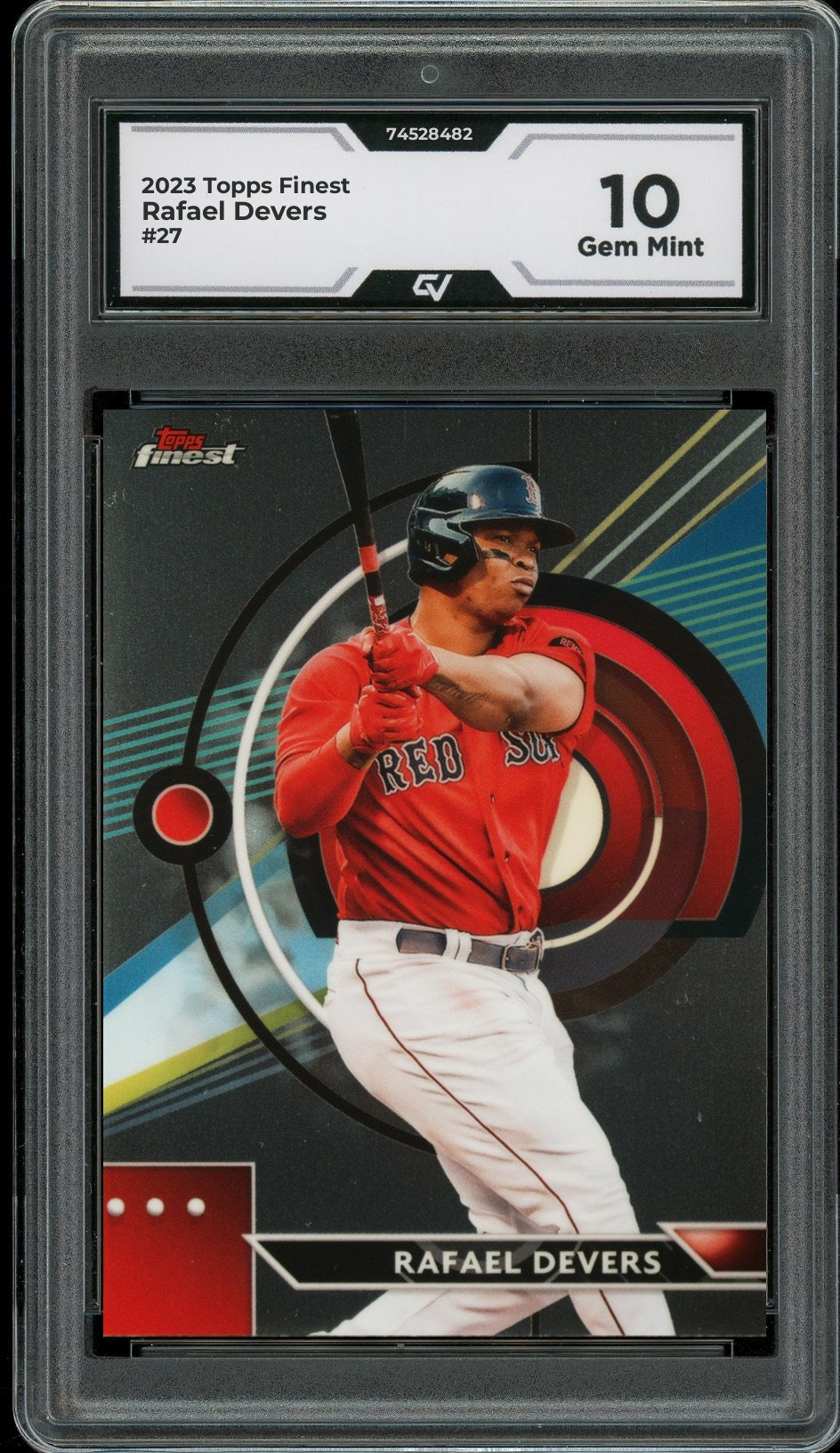 2023 Topps Finest #27 Rafael Devers Graded 10 Gem Mint - Front