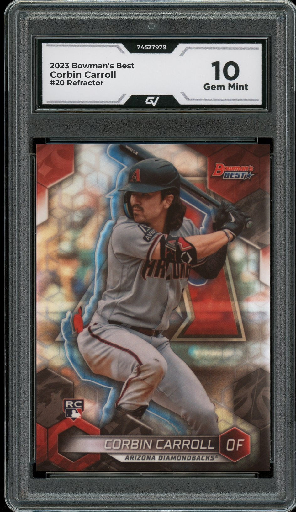 2023 Bowman's Best #20 Corbin Carroll Refractor Rookie Card RC Graded 10 Gem Mint - Front