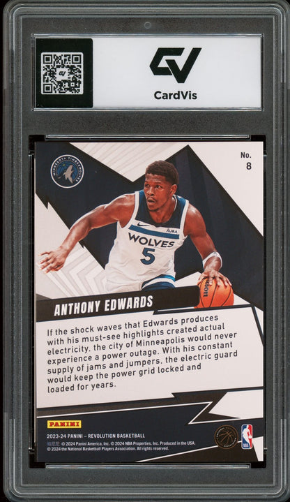 2023 Panini Revolution #8 Anthony Edwards Shock Wave Graded 10 Gem Mint - Back