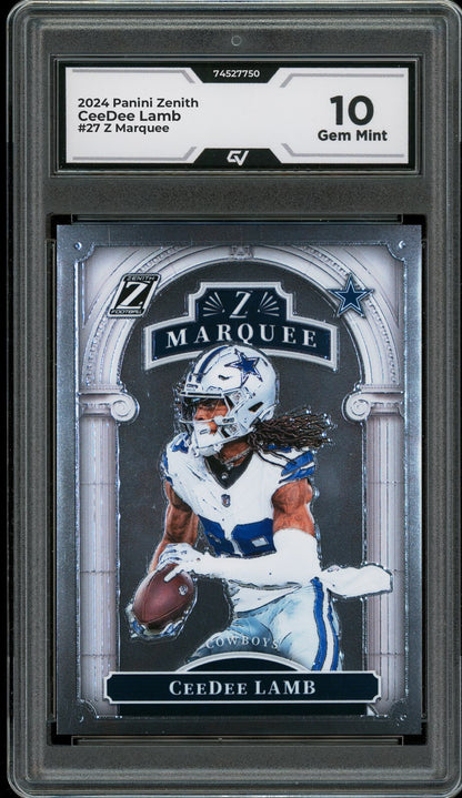 2024 Panini Zenith #27 CeeDee Lamb Z Marquee Graded 10 Gem Mint - Front