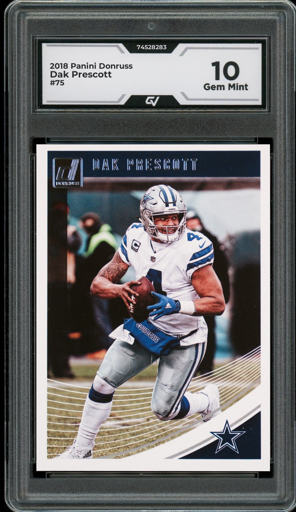 2018 Panini Donruss #75 Dak Prescott Graded 10 Gem Mint - Front