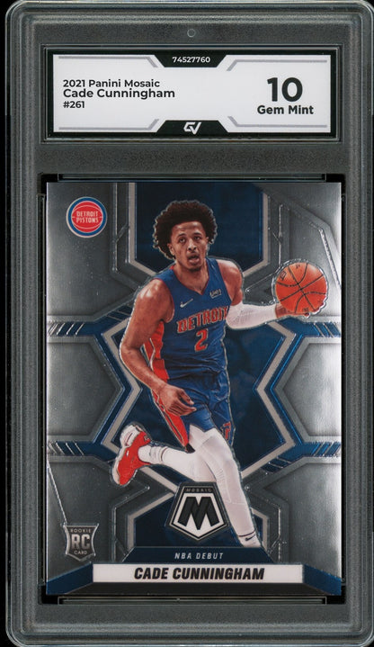 2021 Panini Mosaic #261 Cade Cunningham Rookie Card RC Graded 10 Gem Mint - Front