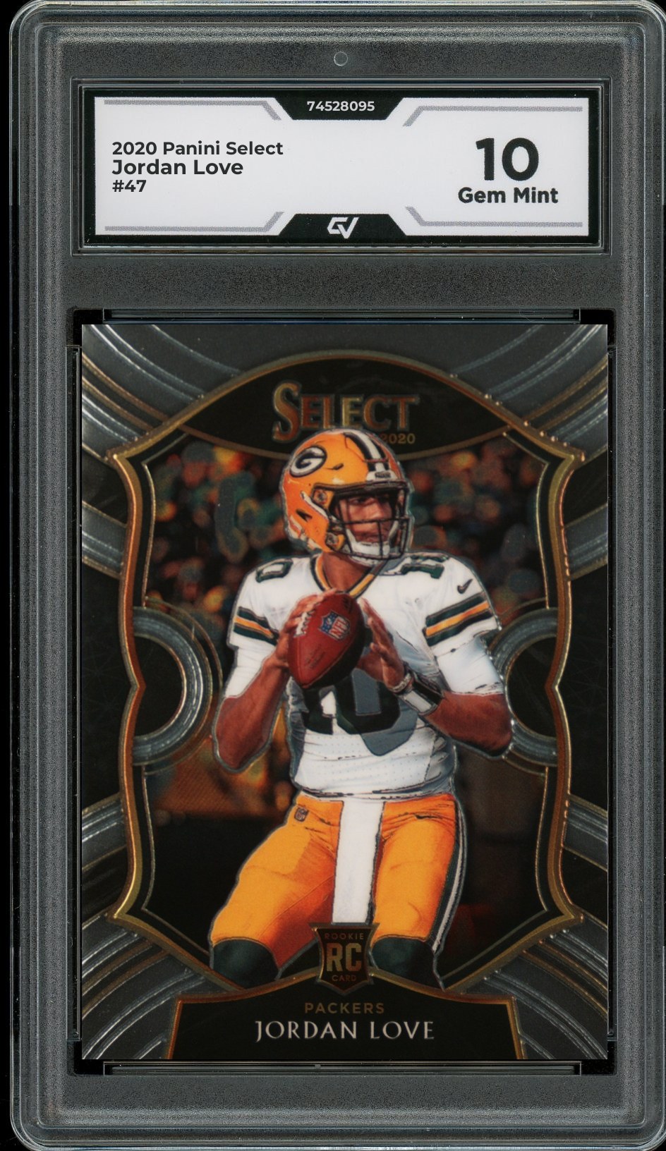 2020 Panini Select #47 Jordan Love Rookie Card RC Graded 10 Gem Mint - Front