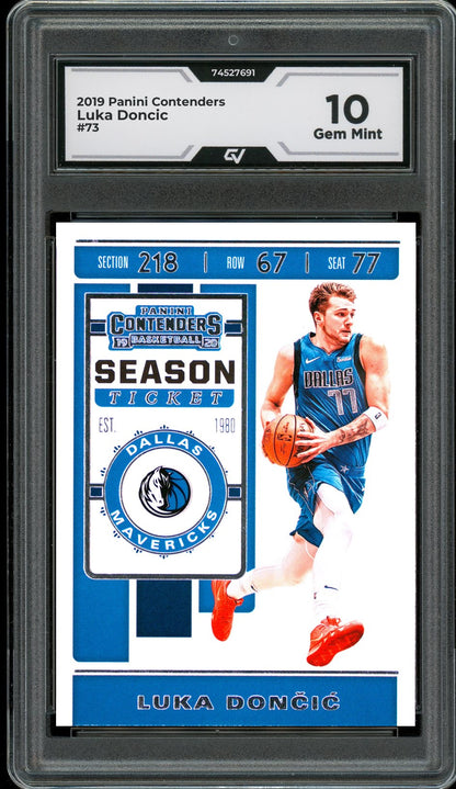 2019 Panini Contenders #73 Luka Doncic Graded 10 Gem Mint - Front