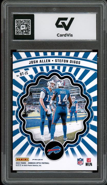 2023 Panini Donruss Optic #BT-JS Josh Allen - Stefon Diggs Best Tuddys Graded 10 Gem Mint - Back
