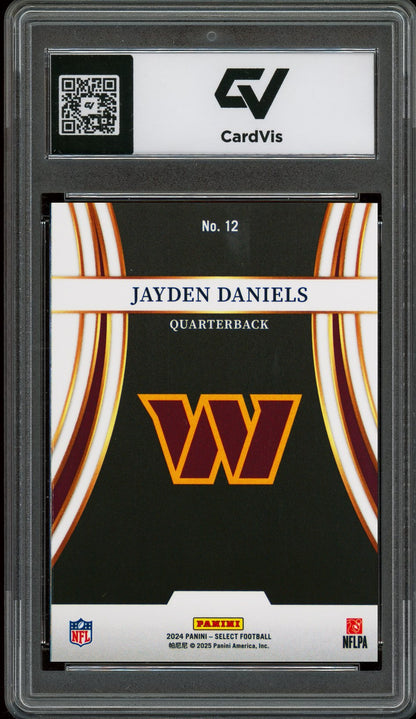 2024 Panini Select #12 Jayden Daniels Turbocharged Rookie Card RC Graded 10 Gem Mint - Back