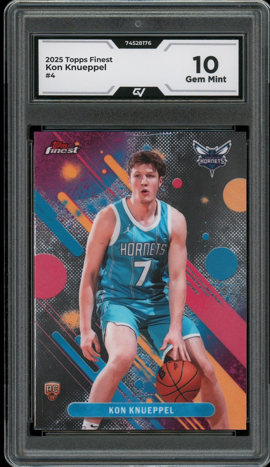 2025 Topps Finest #4 Kon Knueppel Rookie Card RC Graded 10 Gem Mint - Front