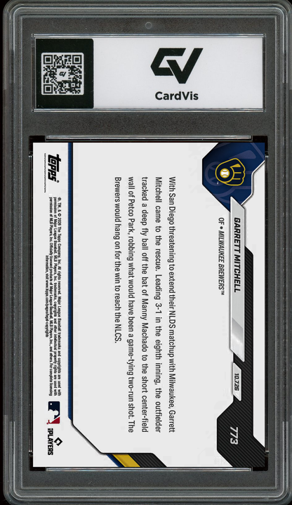 2026 Topps Now #773 Garrett Mitchell HR Robbery Graded 10 Gem Mint Presale