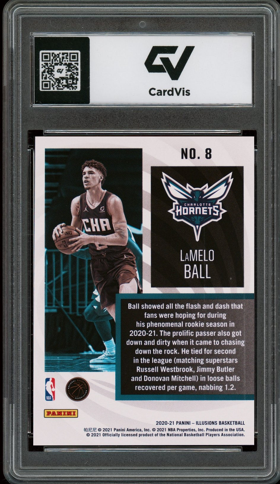 2020 Panini Illusions #8 Lamelo Ball Instant Impact Rookie Card RC Graded 10 Gem Mint - Back