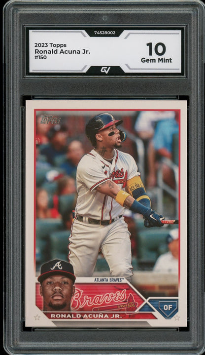 2023 Topps #150 Ronald Acuna Jr. Graded 10 Gem Mint - Front