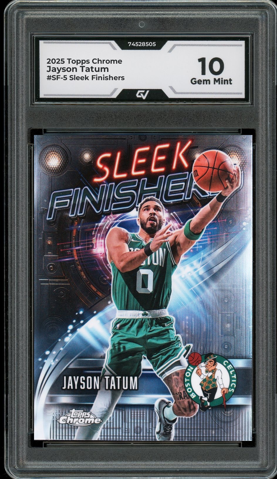 2025 Topps Chrome #SF-5 Jayson Tatum Sleek Finishers Graded 10 Gem Mint - Front
