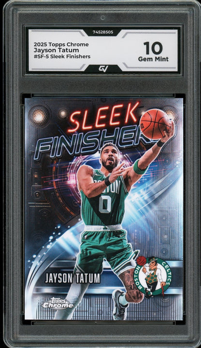 2025 Topps Chrome #SF-5 Jayson Tatum Sleek Finishers Graded 10 Gem Mint - Front