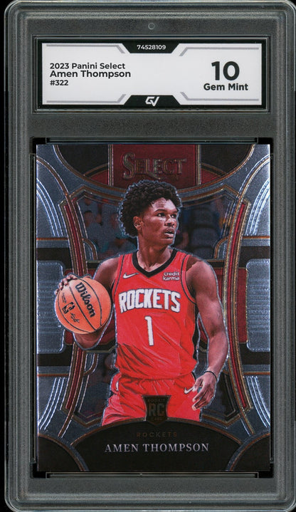 2023 Panini Select #322 Amen Thompson Rookie Card RC Graded 10 Gem Mint - Front