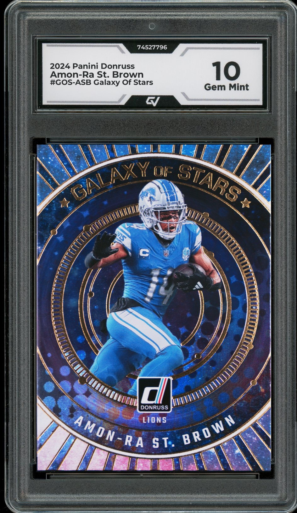 2024 Panini Donruss #GOS-ASB Amon-Ra St. Brown Galaxy Of Stars Graded 10 Gem Mint - Front