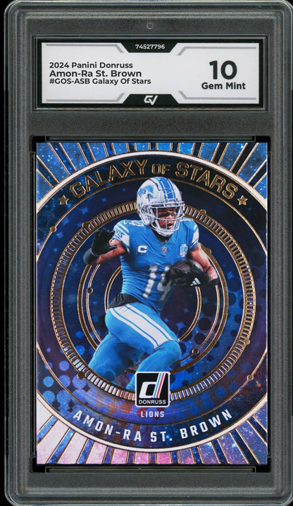 2024 Panini Donruss #GOS-ASB Amon-Ra St. Brown Galaxy Of Stars Graded 10 Gem Mint - Front