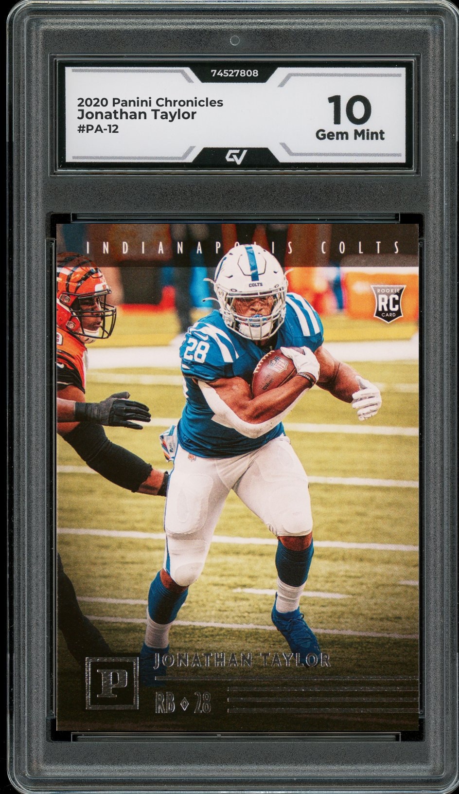 2020 Panini Chronicles #PA-12 Jonathan Taylor Rookie Card RC Graded 10 Gem Mint - Front