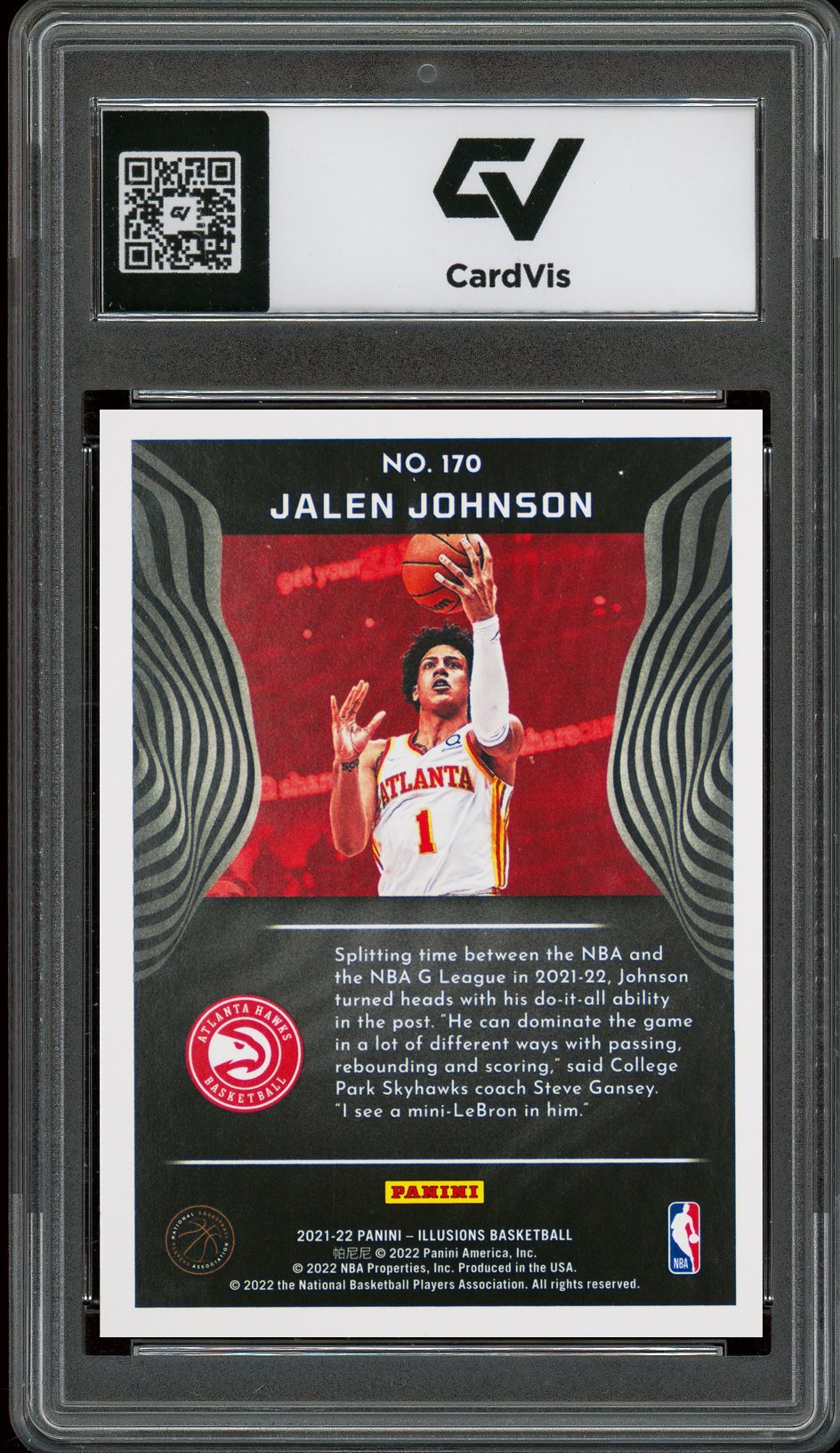 2021 Panini Illusions #170 Jalen Johnson Rookie Card RC Graded 10 Gem Mint - Back