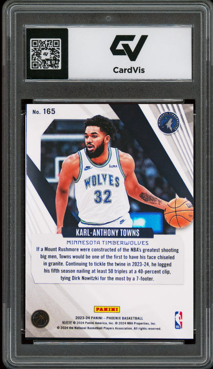 2023 Panini Phoenix #165 Karl-Anthony Towns Graded 10 Gem Mint - Back
