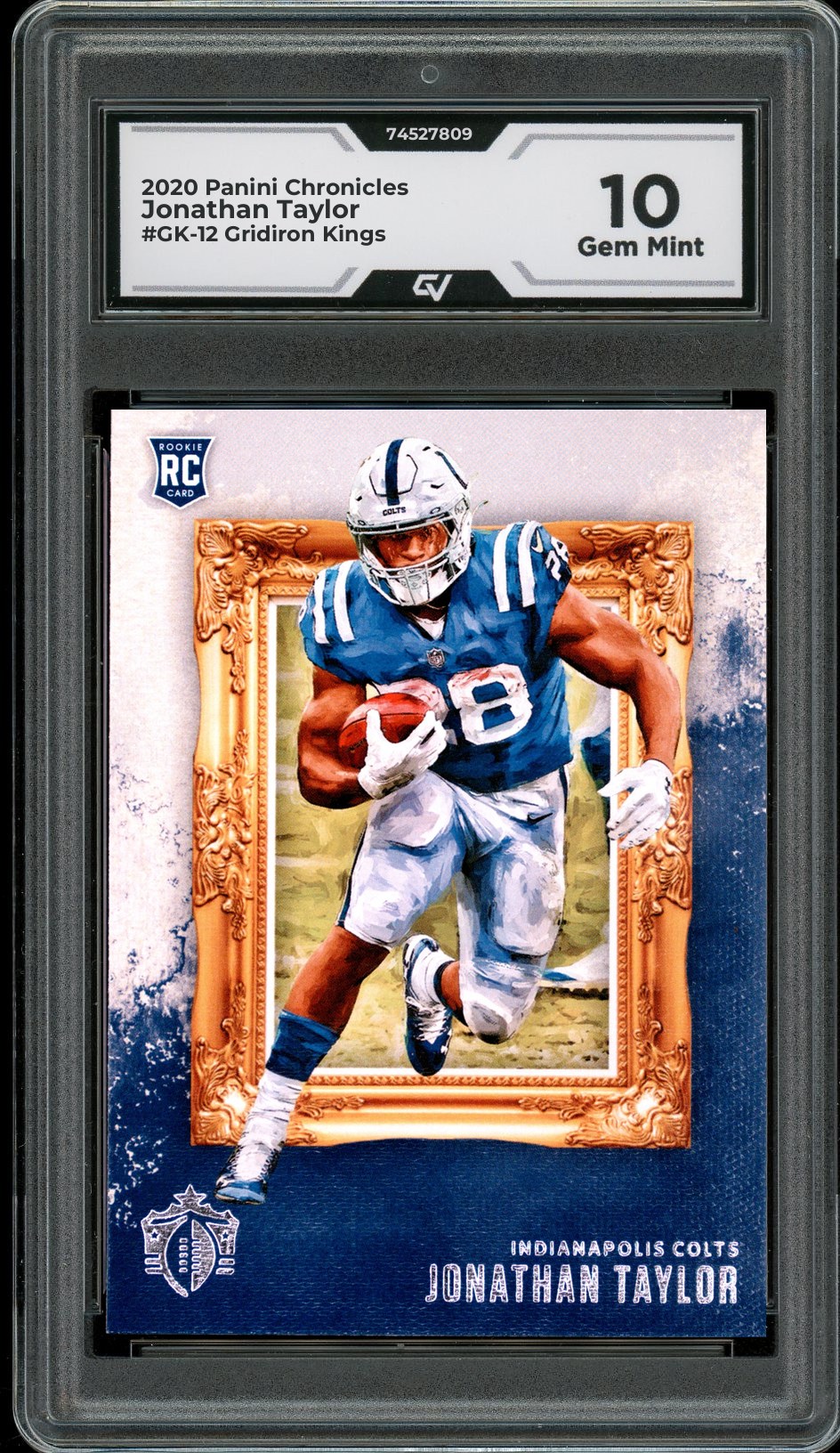 2020 Panini Chronicles #GK-12 Jonathan Taylor Gridiron Kings Rookie Card RC Graded 10 Gem Mint - Front