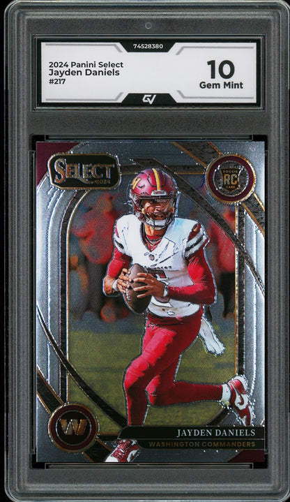 2024 Panini Select #217 Jayden Daniels Rookie Card RC Graded 10 Gem Mint - Front