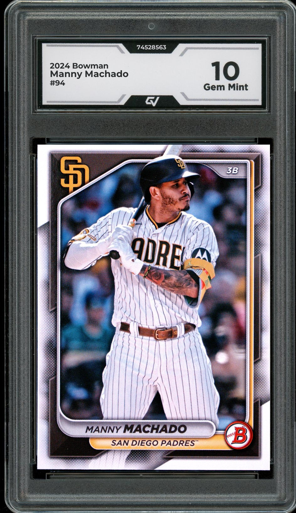 2024 Bowman #94 Manny Machado Graded 10 Gem Mint - Front