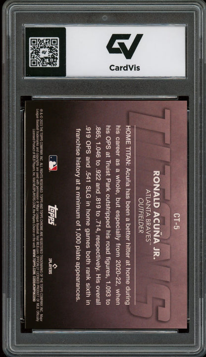 2023 Topps Chrome #CT-5 Ronald Acuna Jr. Titans Graded 10 Gem Mint - Back