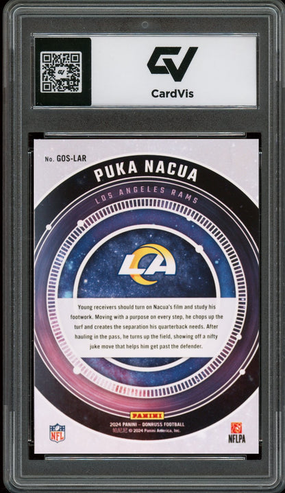 2024 Panini Donruss #GOS-LAR Puka Nacua Galaxy Of Stars Rookie Card RC Graded 10 Gem Mint - Back
