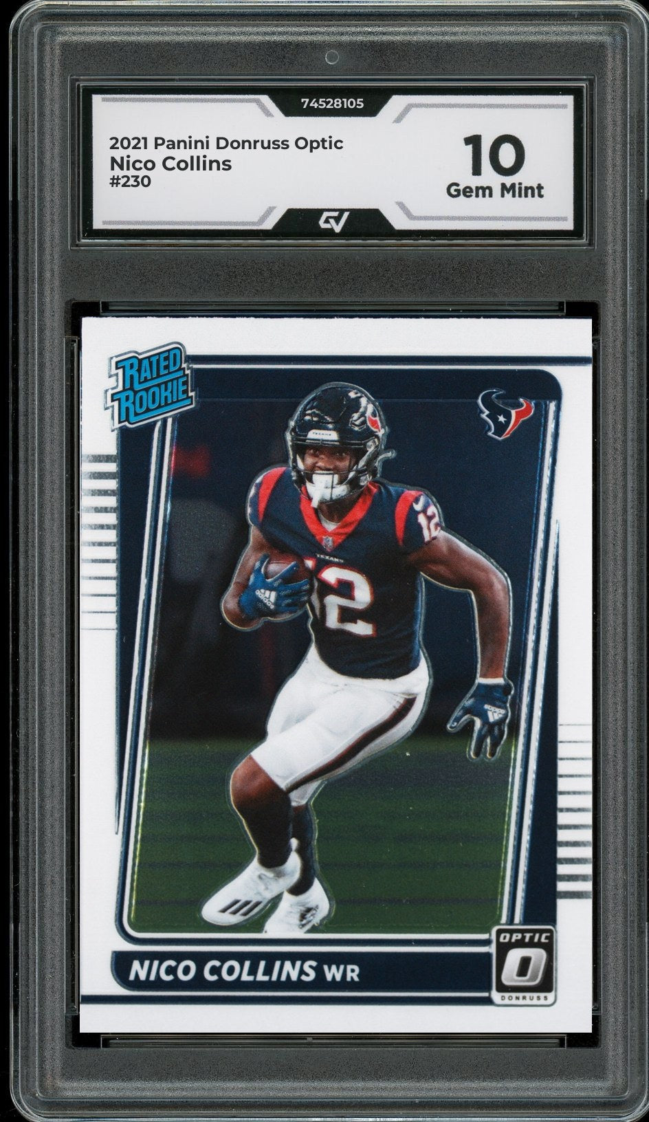 2021 Panini Donruss Optic #230 Nico Collins Rookie Card RC Graded 10 Gem Mint - Front