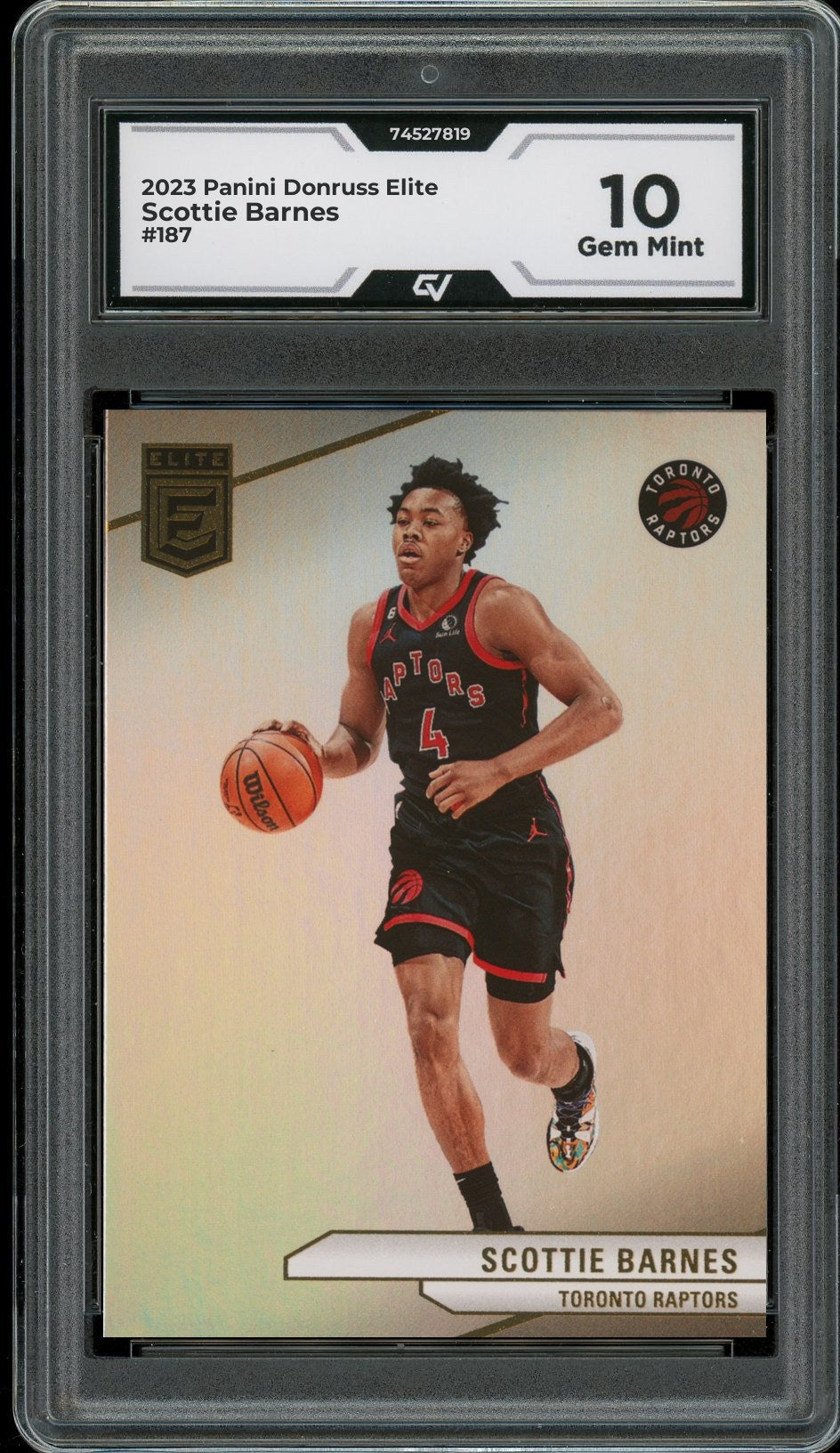 2023 Panini Donruss Elite #187 Scottie Barnes Graded 10 Gem Mint - Front