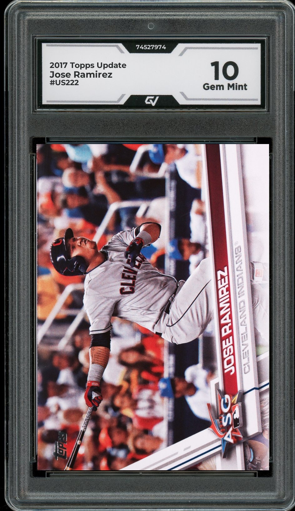 2017 Topps Update #US222 Jose Ramirez Graded 10 Gem Mint - Front