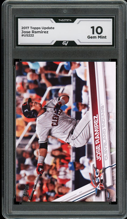 2017 Topps Update #US222 Jose Ramirez Graded 10 Gem Mint - Front