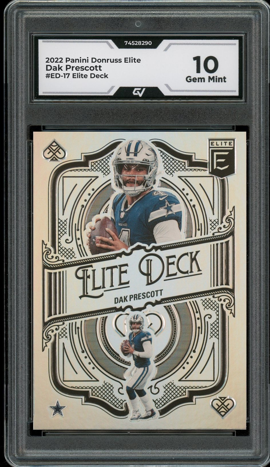 2022 Panini Donruss Elite #ED-17 Dak Prescott Elite Deck Graded 10 Gem Mint - Front
