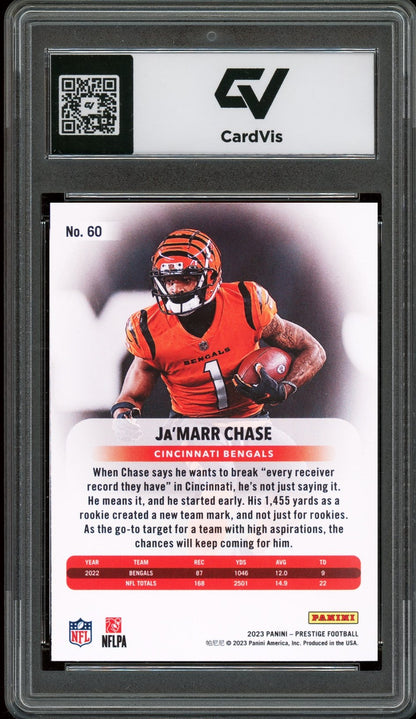2023 Panini Prestige #60 Ja'Marr Chase Graded 10 Gem Mint - Back
