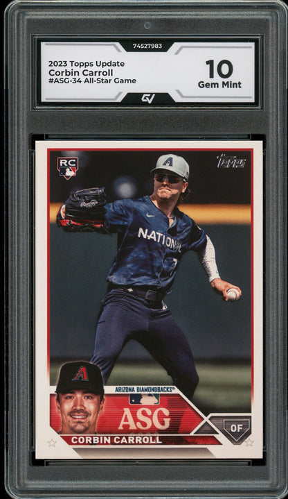 2023 Topps Update #ASG-34 Corbin Carroll All-Star Game Rookie Card RC Graded 10 Gem Mint - Front