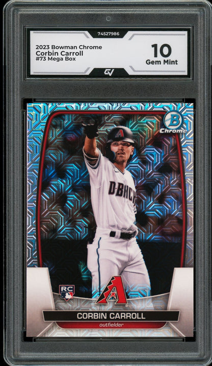 2023 Bowman Chrome #73 Corbin Carroll Mega Box Rookie Card RC Graded 10 Gem Mint - Front