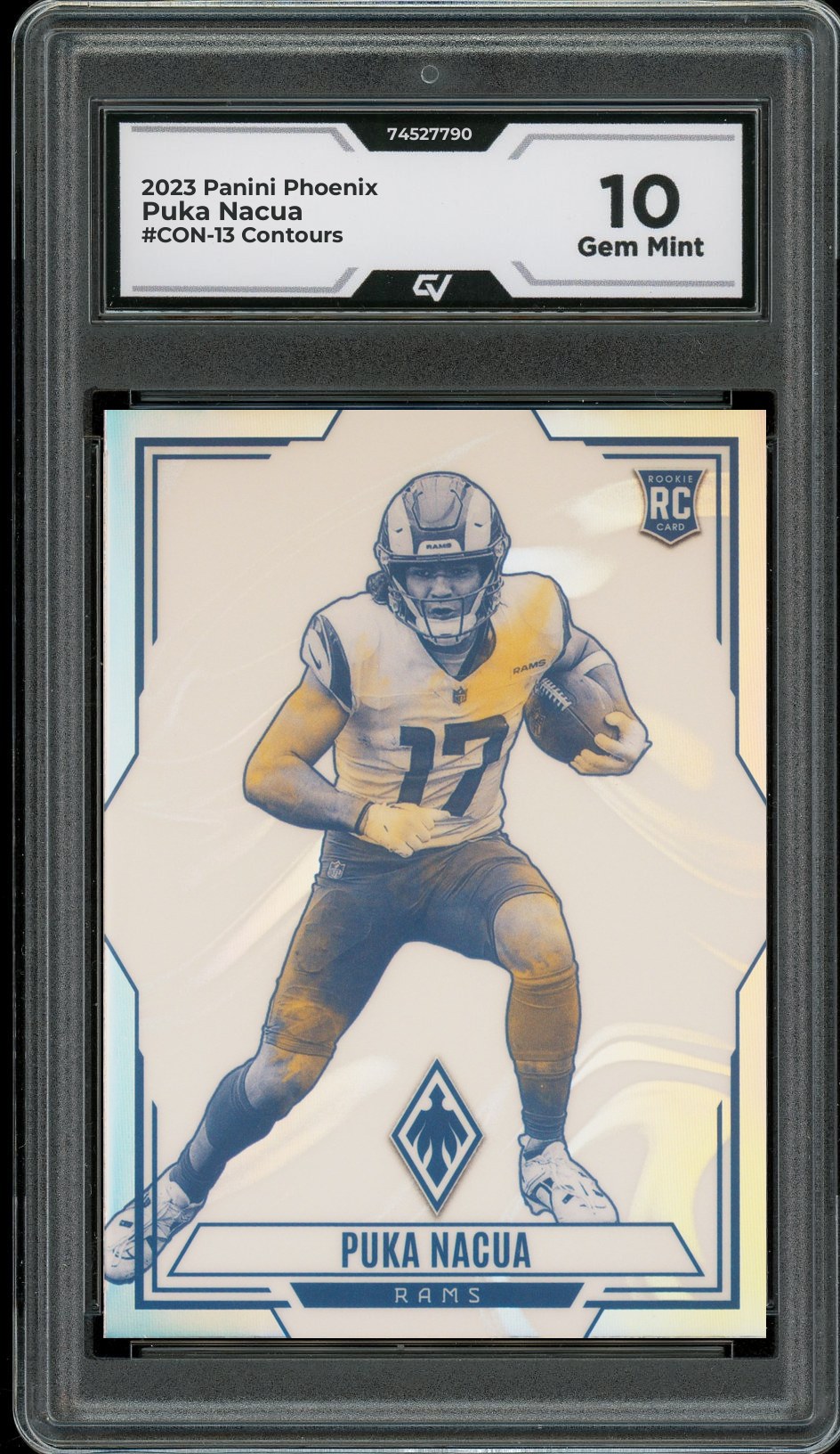 2023 Panini Phoenix #CON-13 Puka Nacua Contours Rookie Card RC Graded 10 Gem Mint - Front
