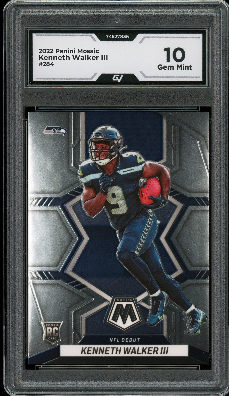 2022 Panini Mosaic #284 Kenneth Walker III Rookie Card RC Graded 10 Gem Mint - Front