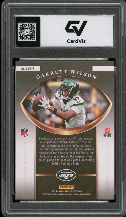 2022 Panini Select #SCR-7 Garrett Wilson Select Certified Rookies Rookie Card RC Graded 10 Gem Mint - Back