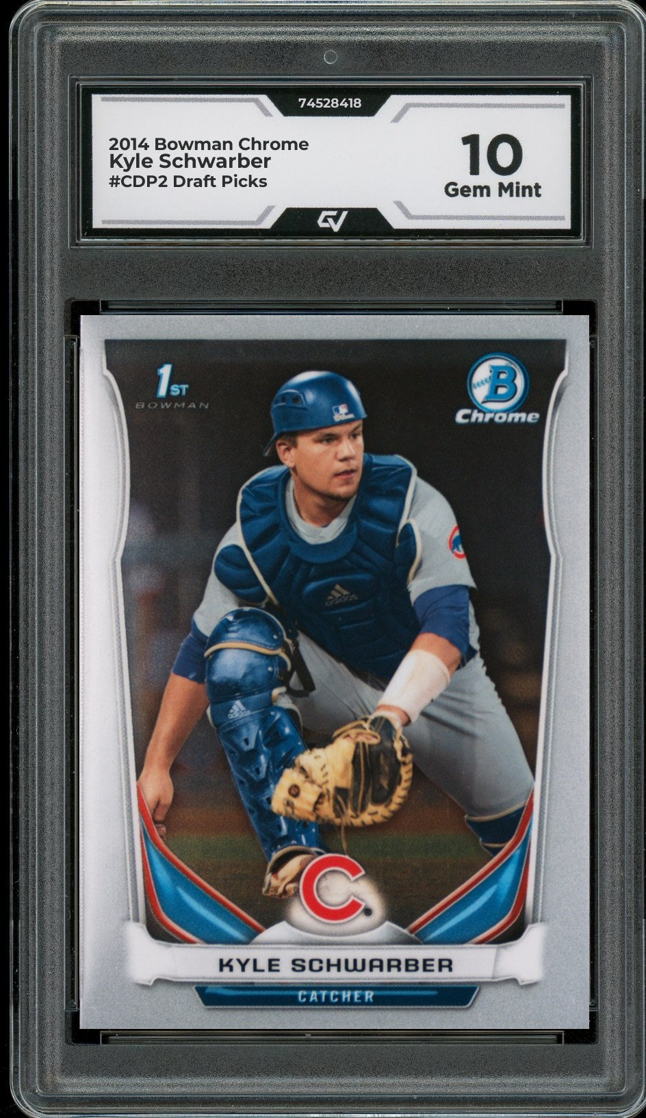2014 Bowman Chrome #CDP2 Kyle Schwarber Draft Picks Rookie Card RC Graded 10 Gem Mint - Front