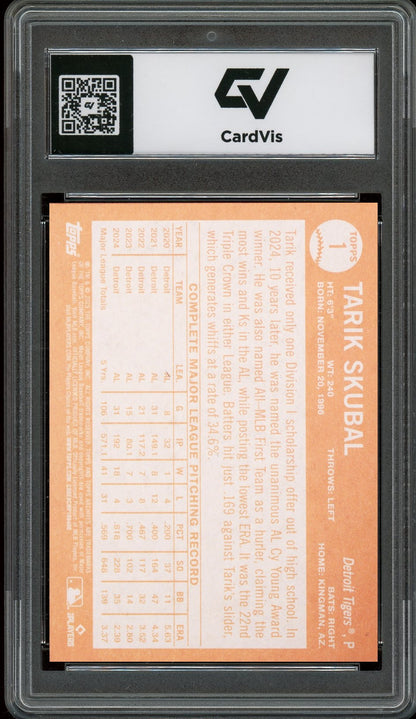 2025 Topps Archives #1 Tarik Skubal Graded 10 Gem Mint - Back