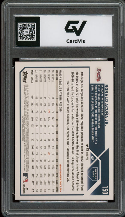 2023 Topps #150 Ronald Acuna Jr. Graded 10 Gem Mint - Back