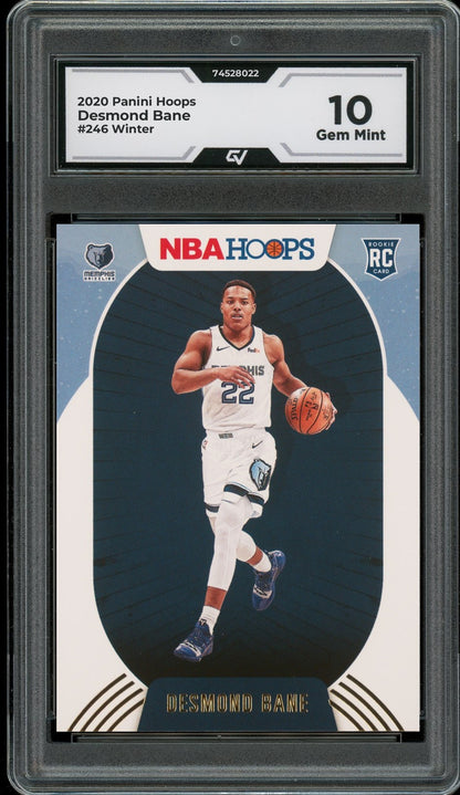 2020 Panini Hoops #246 Desmond Bane Winter Rookie Card RC Graded 10 Gem Mint - Front