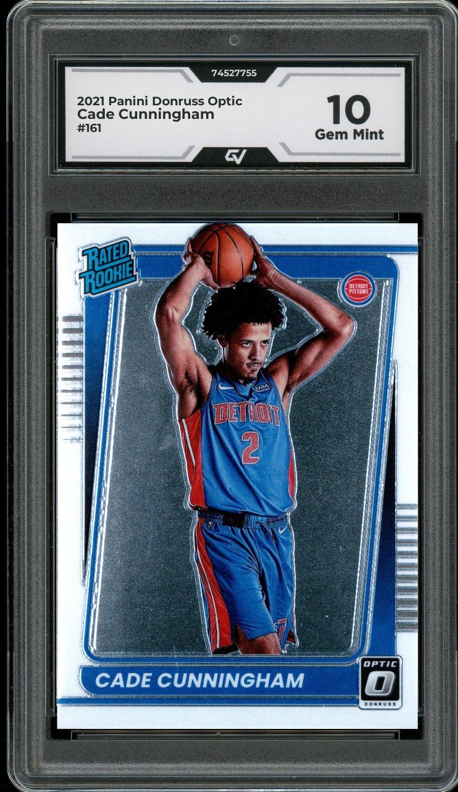 2021 Panini Donruss Optic #161 Cade Cunningham Rookie Card RC Graded 10 Gem Mint - Front